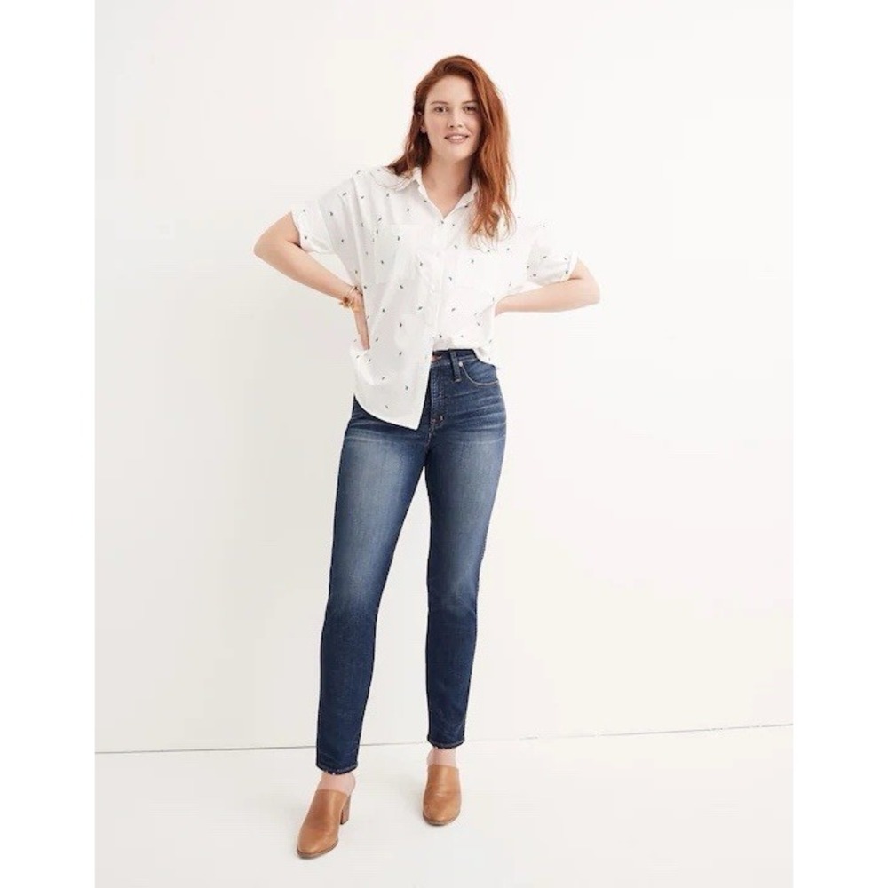 Madewell Womens Jeans Blue Size 27 Slim Straight Stretch Denim‎ Cotton Blend
